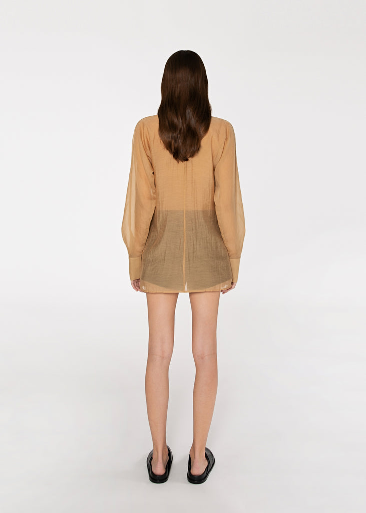 Dolman Sleeve Patch Pocket Shirt in Sepia