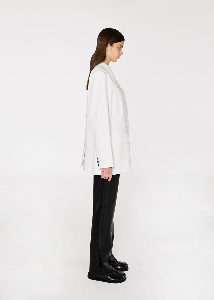 Chest Flap Blazer in White 