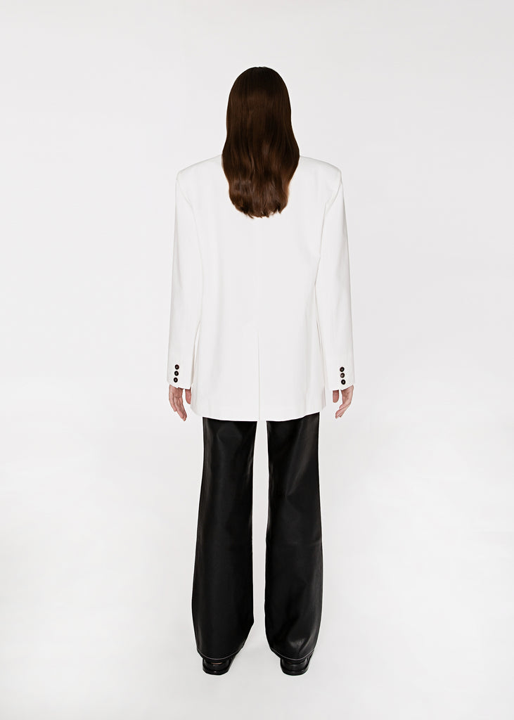 Chest Flap Blazer in White 