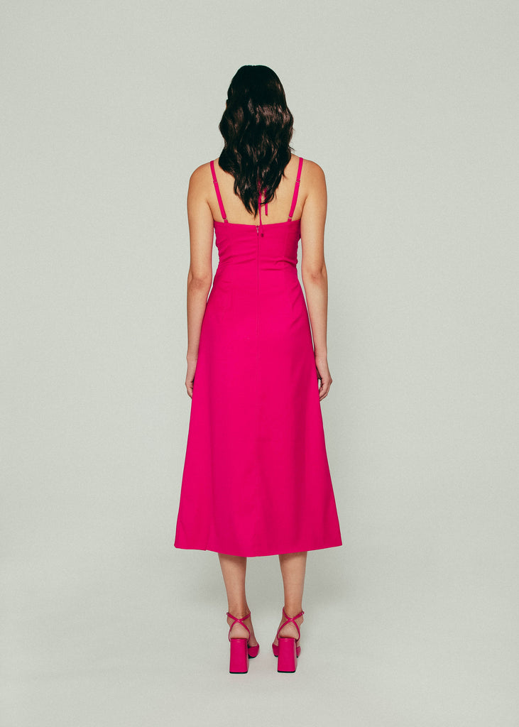 Draped Bustier Dress in Pink