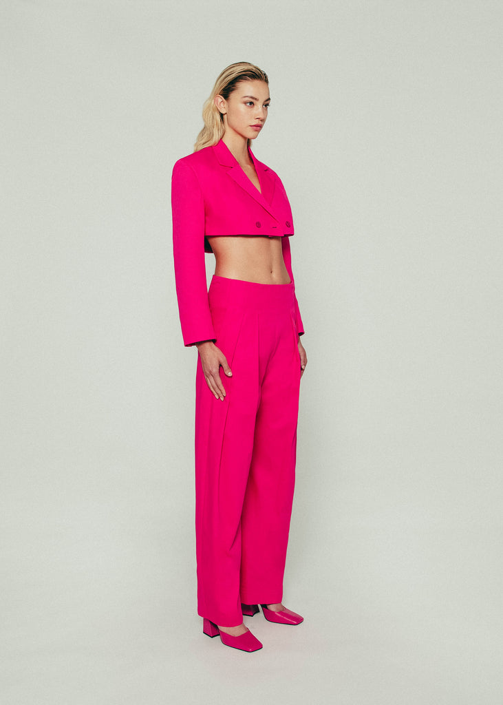 Cropped Blazer in Pink