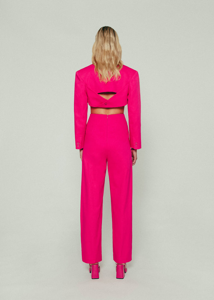 Cropped Blazer in Pink