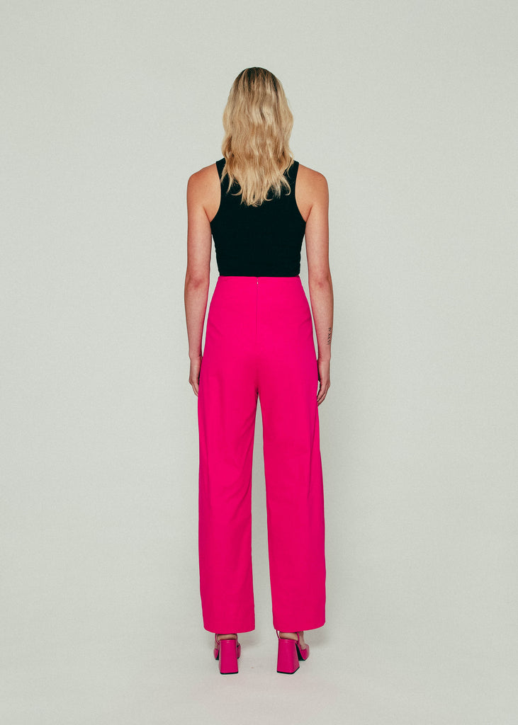 Double Pleated Pants in Pink