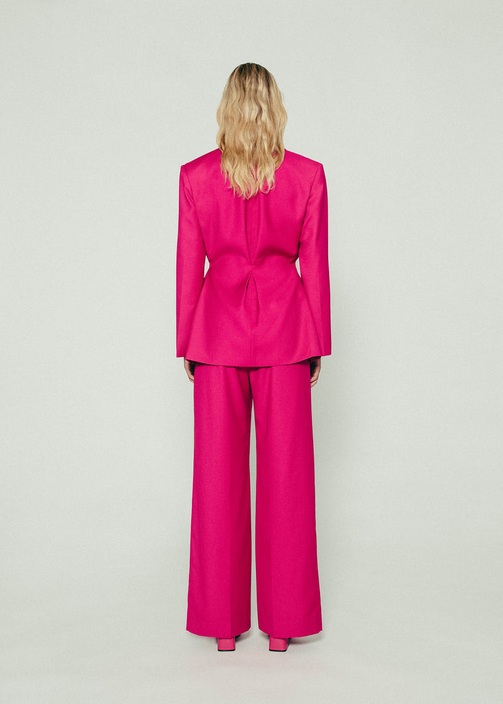 Pleated Waist Blazer in Pink
