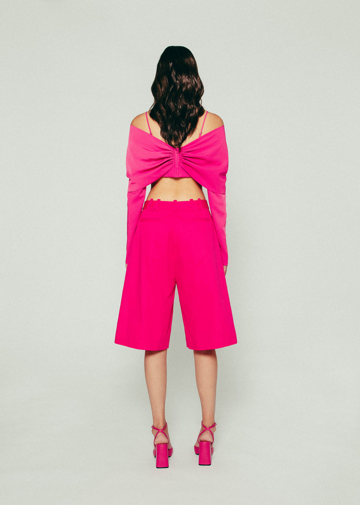 Twisted Cropped Top in Pink