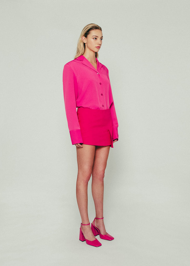 Asymmetric Mini Skirt in Pink