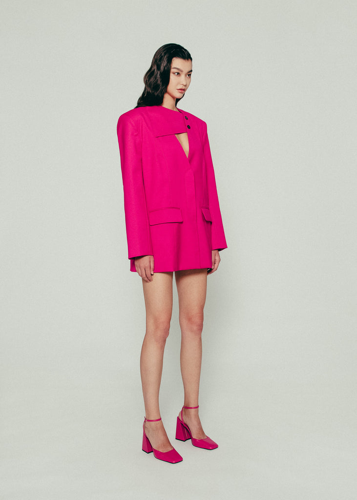 Chest Flap Blazer in Pink