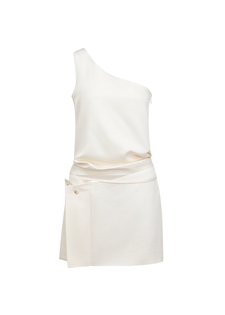 Toga Short Dress in Off White | MICHMIKA
