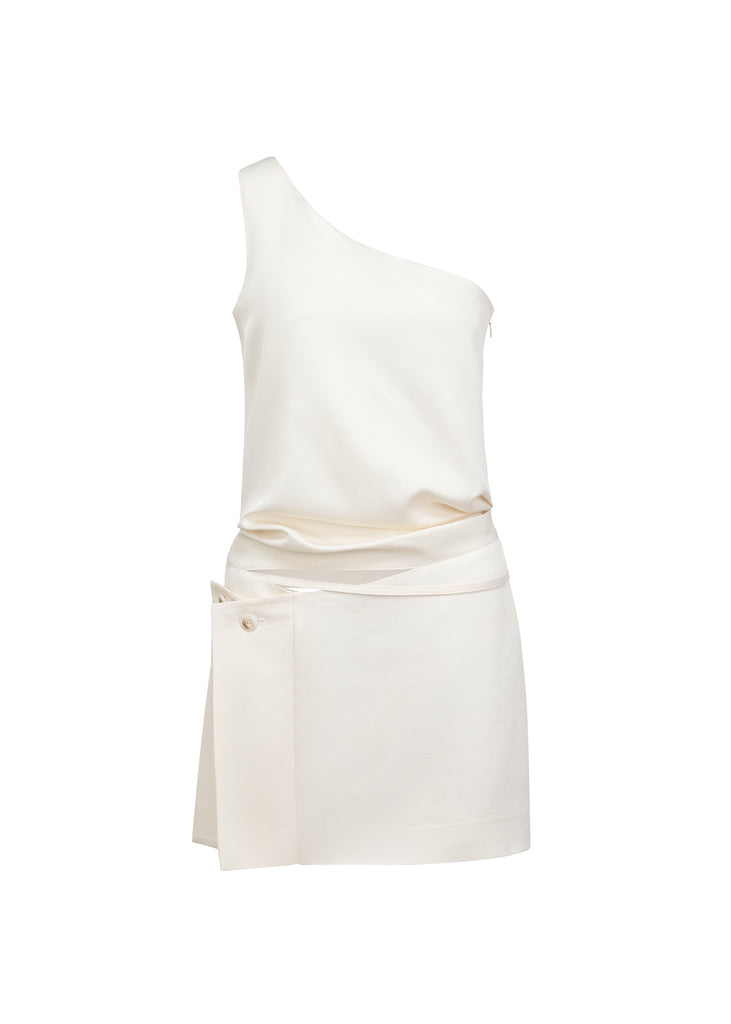 Toga Short Dress in Off White | MICHMIKA