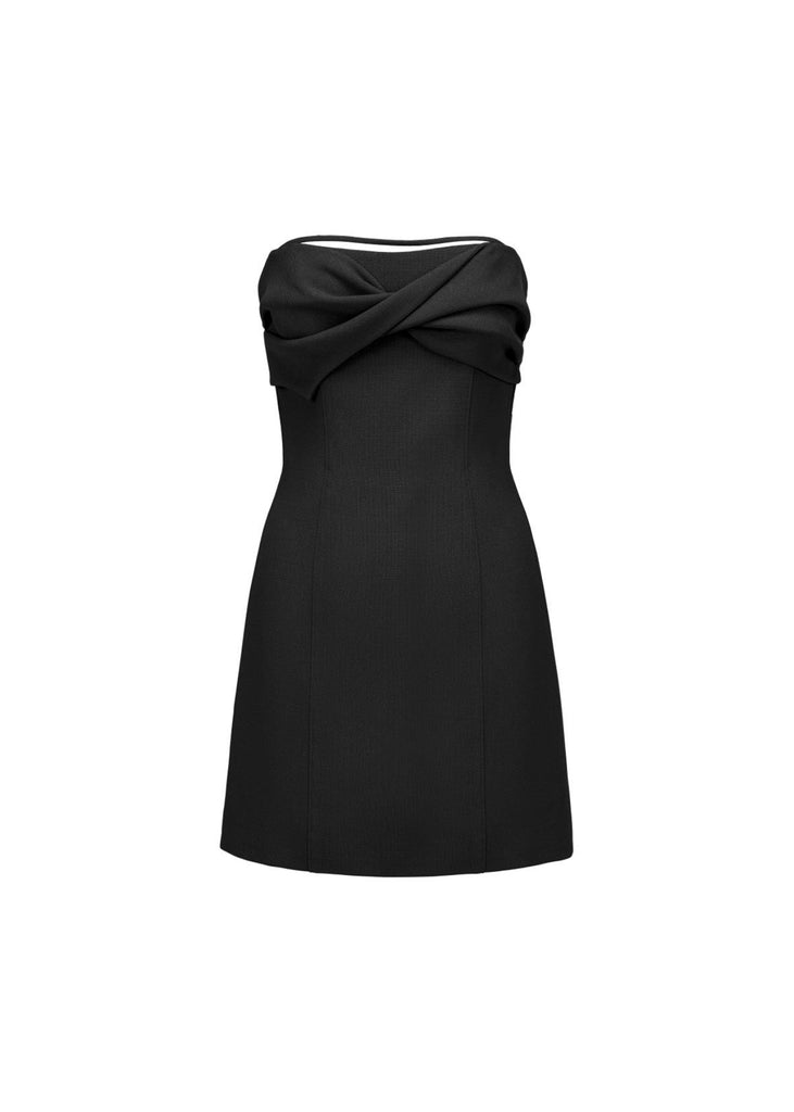 Front Twist Tube Dress in Black | MICHMIKA