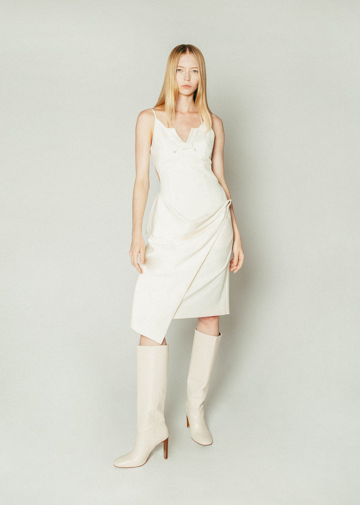 Cut-Out Dress in Beige | MICHMIKA