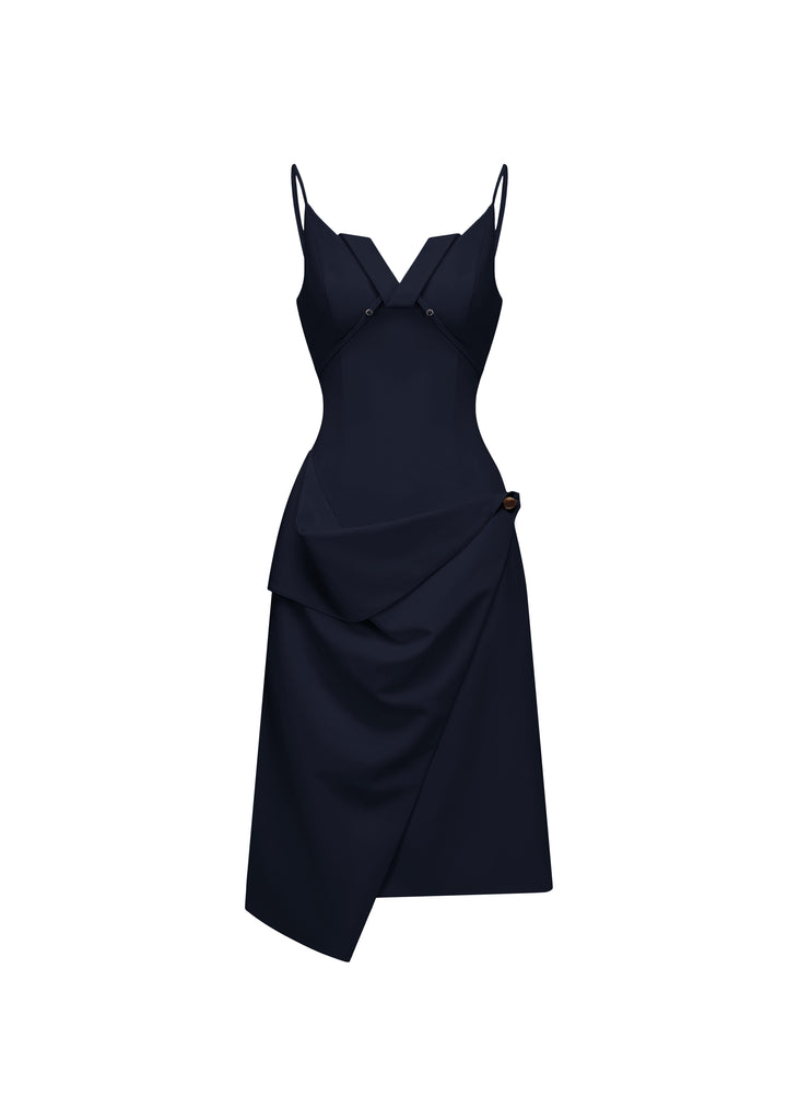 CUT-OUT DRESS IN NAVY | MICHMIKA