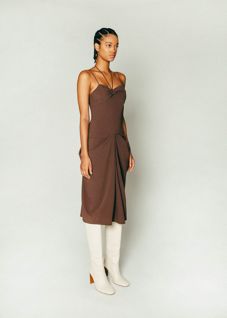 Bralette Dress in Dark Brown | MICHMIKA