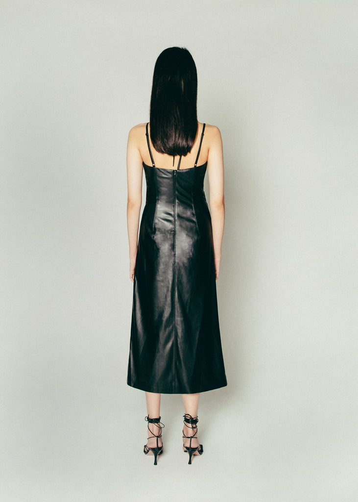 Draped Bustier Dress in Black | MICHMIKA