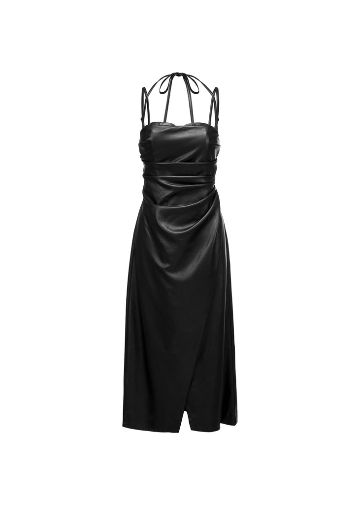 Draped Bustier Dress in Black | MICHMIKA