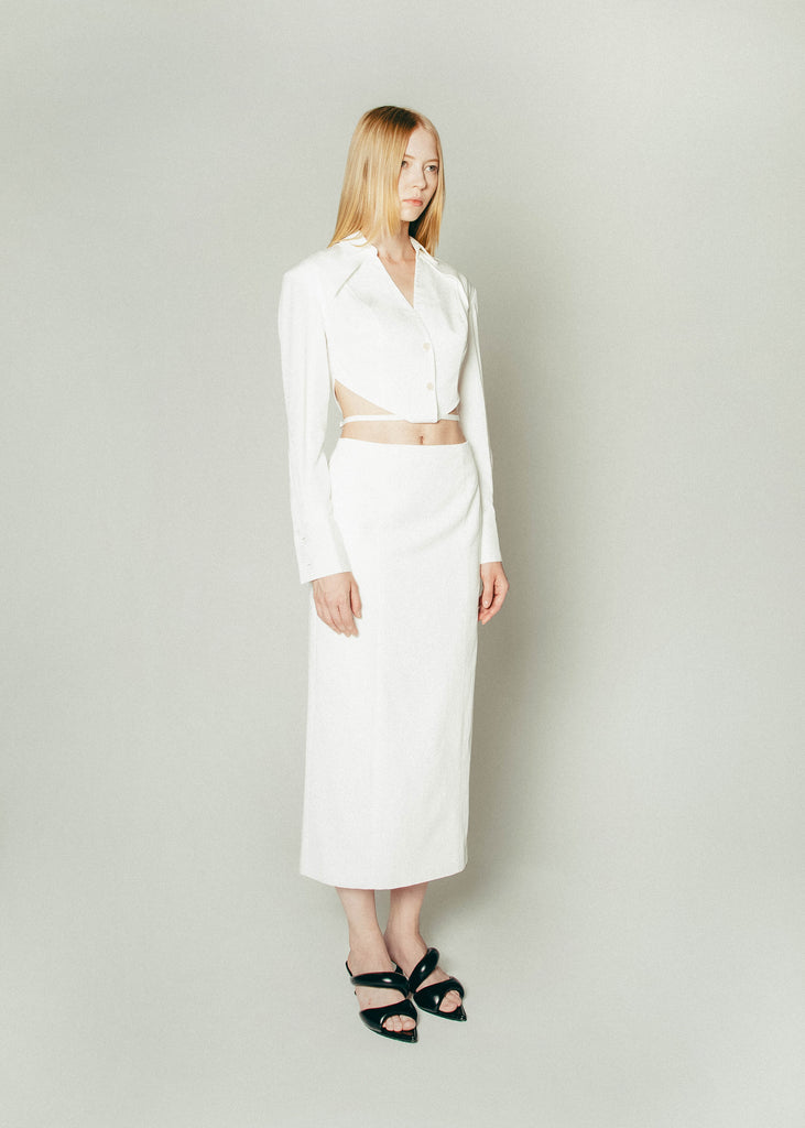 Disconnect Shirt Dress in White | MICHMIKA