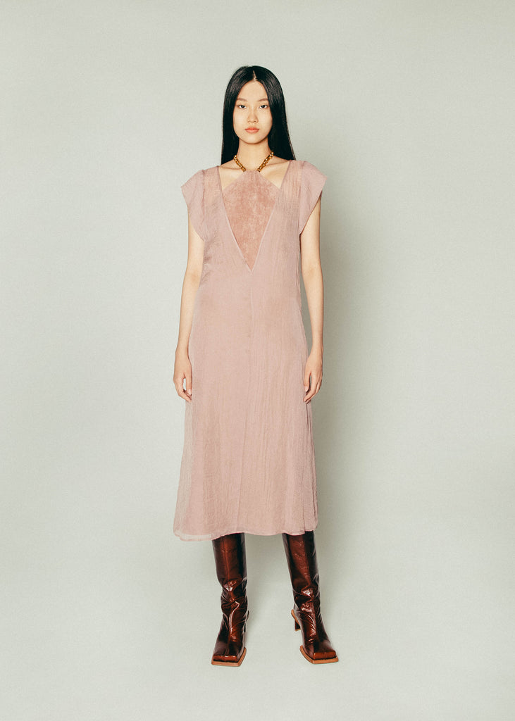 Halterneck Shift Dress in Pink | MICHMIKA