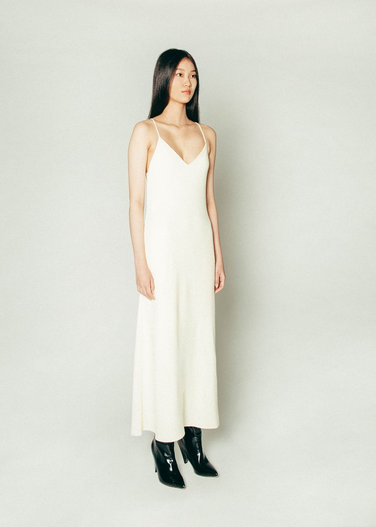 Midi Slip Dress in Light Yellow | MICHMIKA