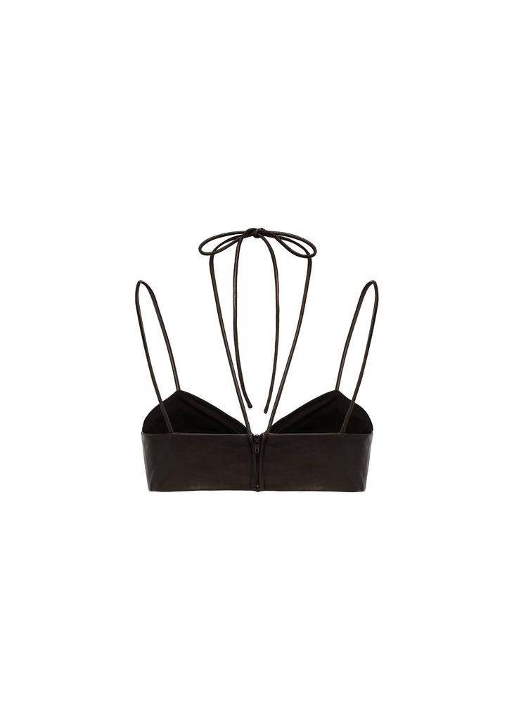 Ruched Bralette in Dark Brown | MICHMIKA