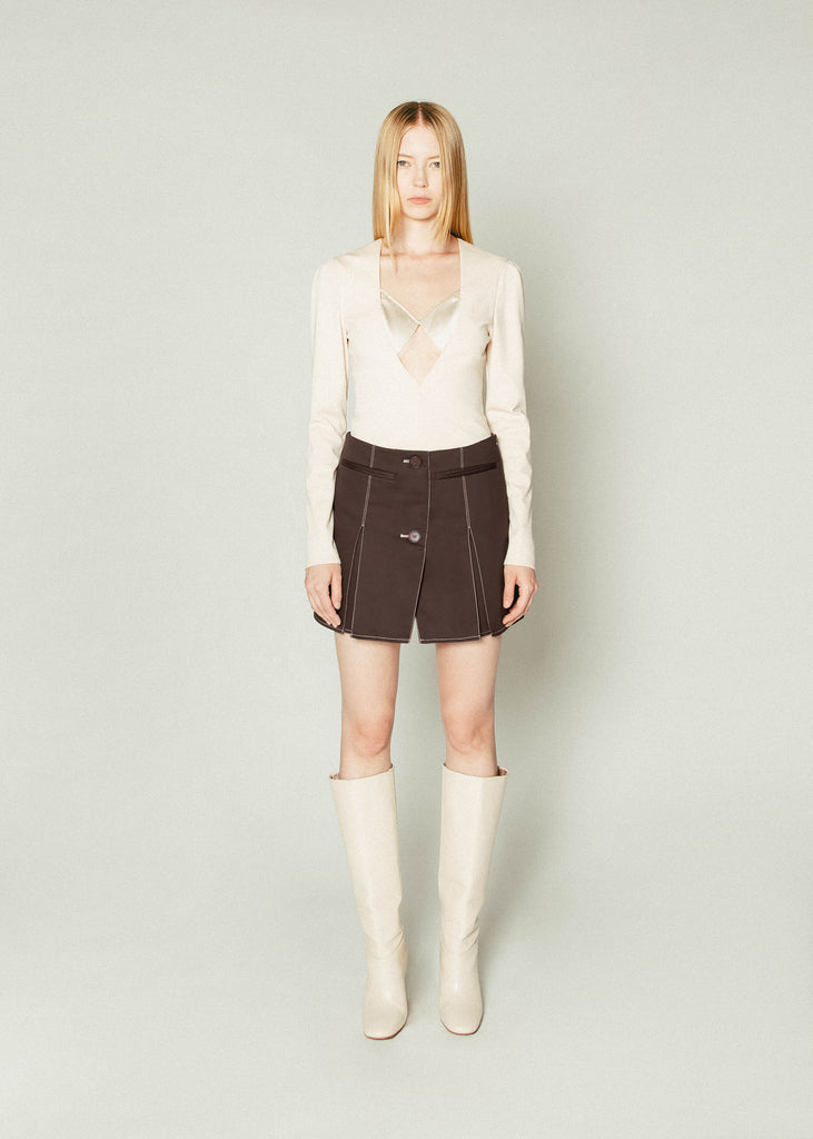 Cut-Out Top in Beige | MICHMIKA