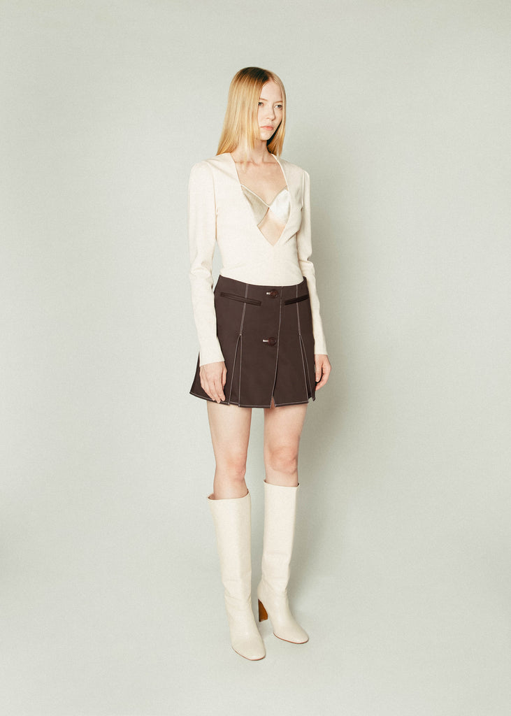 Cut-Out Top in Beige | MICHMIKA