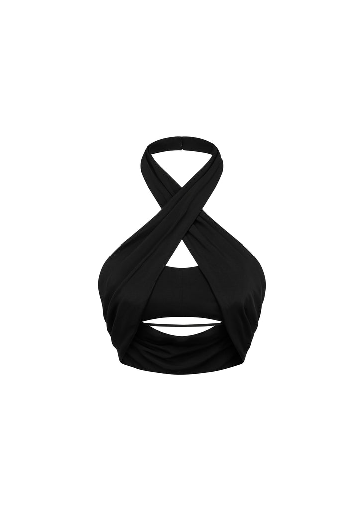 Halterneck Bra Top in Black | MICHMIKA