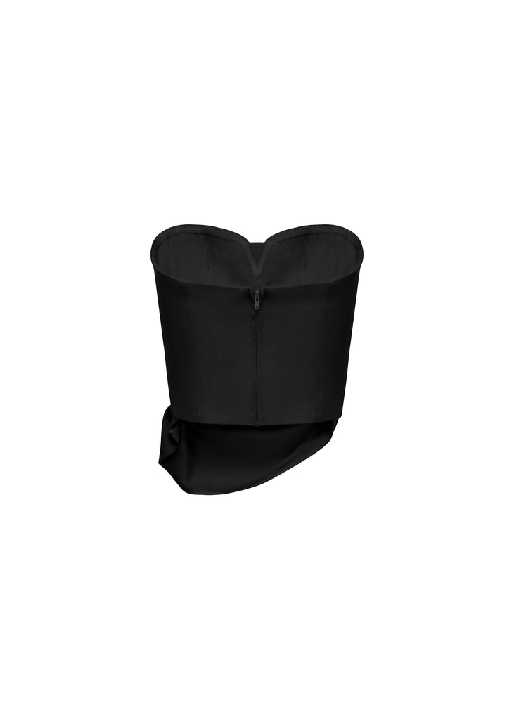 Draped Bustier Top in Black | MICHMIKA