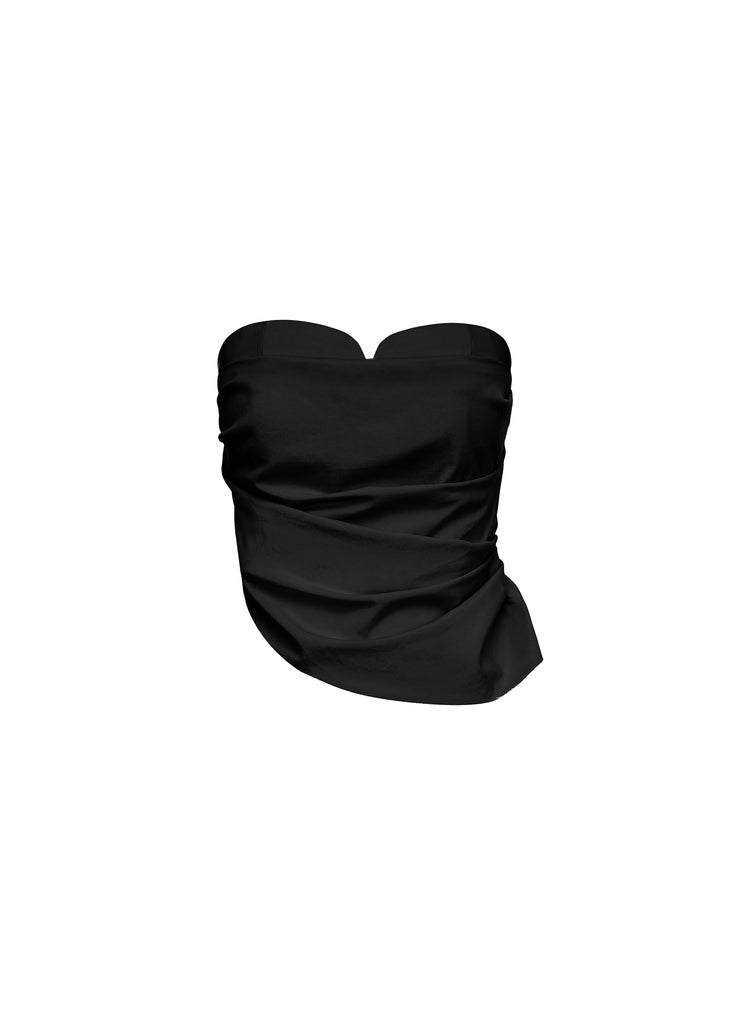 Draped Bustier Top in Black | MICHMIKA