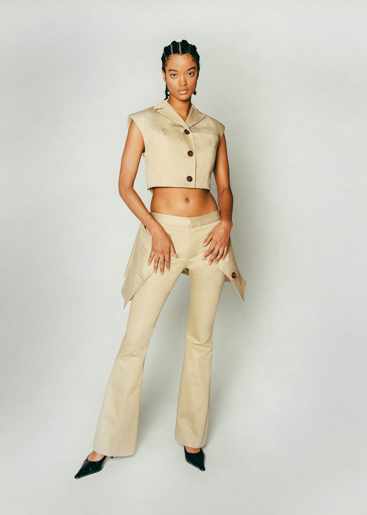 Mini Skirt Trousers in Beige | MICHMIKA