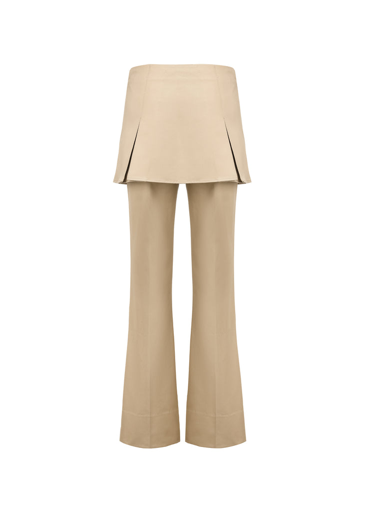 Mini Skirt Trousers in Beige | MICHMIKA