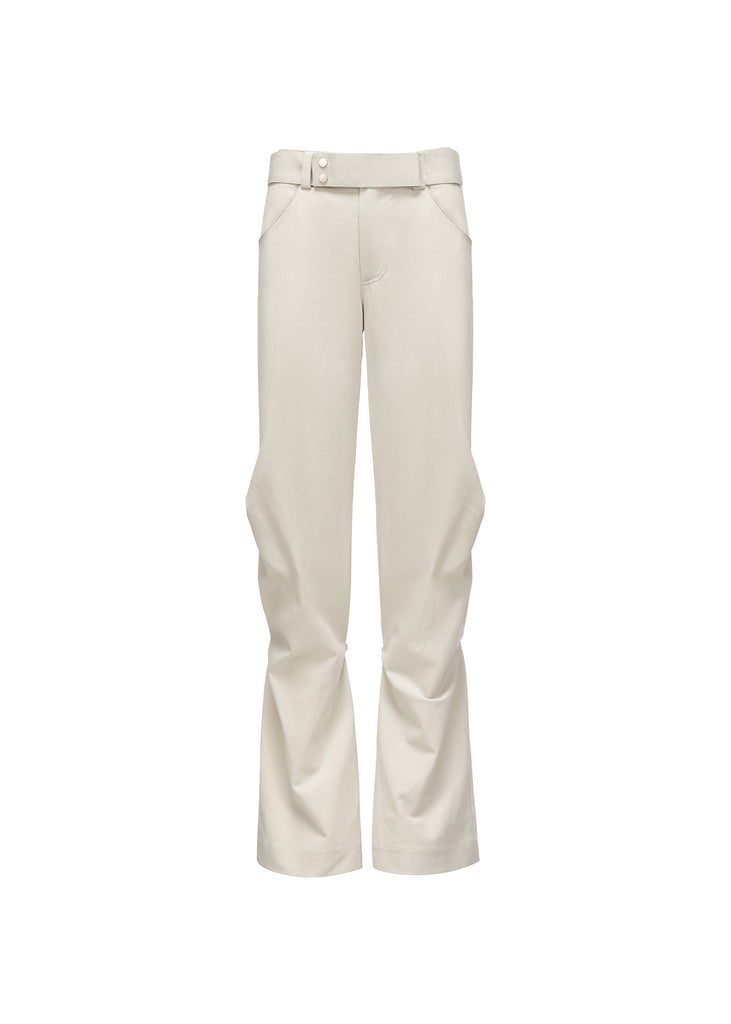 Calf-Tie Trousers in Sand | MICHMIKA