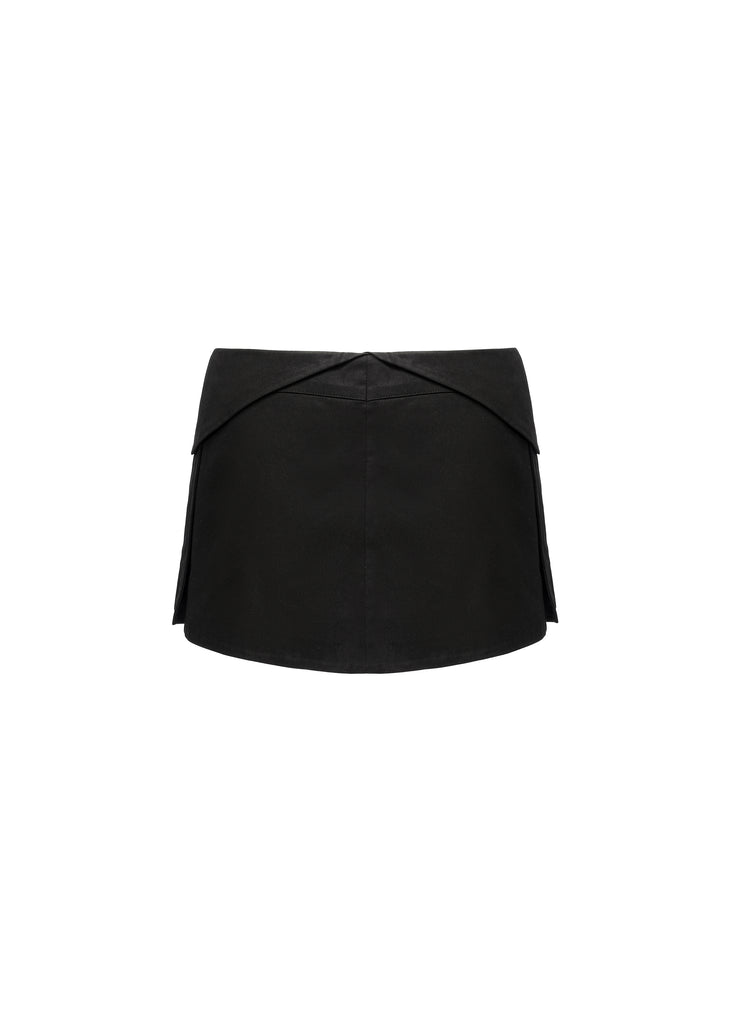 Flap Mini Skirt in Black | MICHMIKA