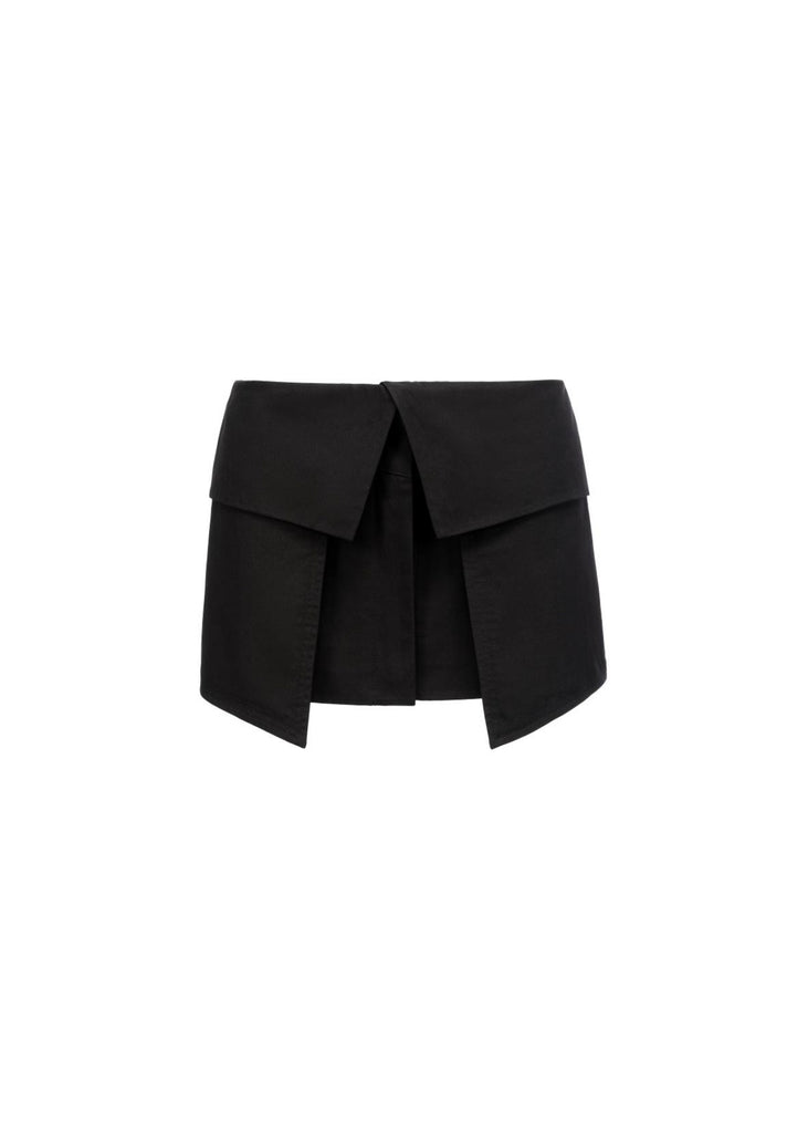 Flap Mini Skirt in Black | MICHMIKA