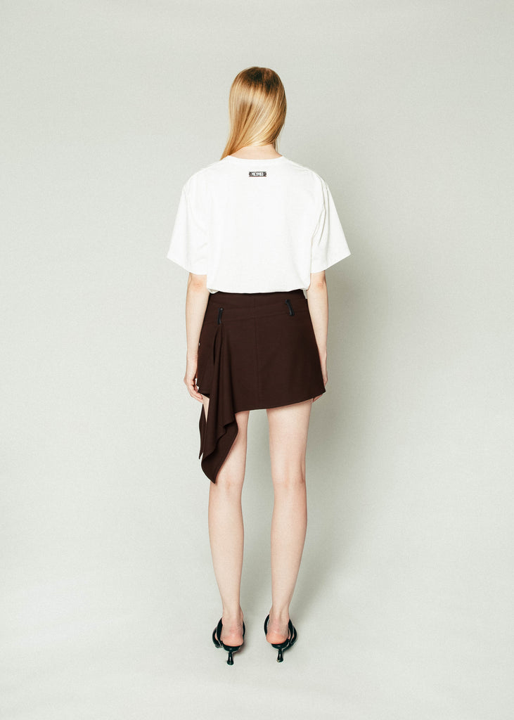 Double-M Mini Skirt in Dark Brown | MICHMIKA