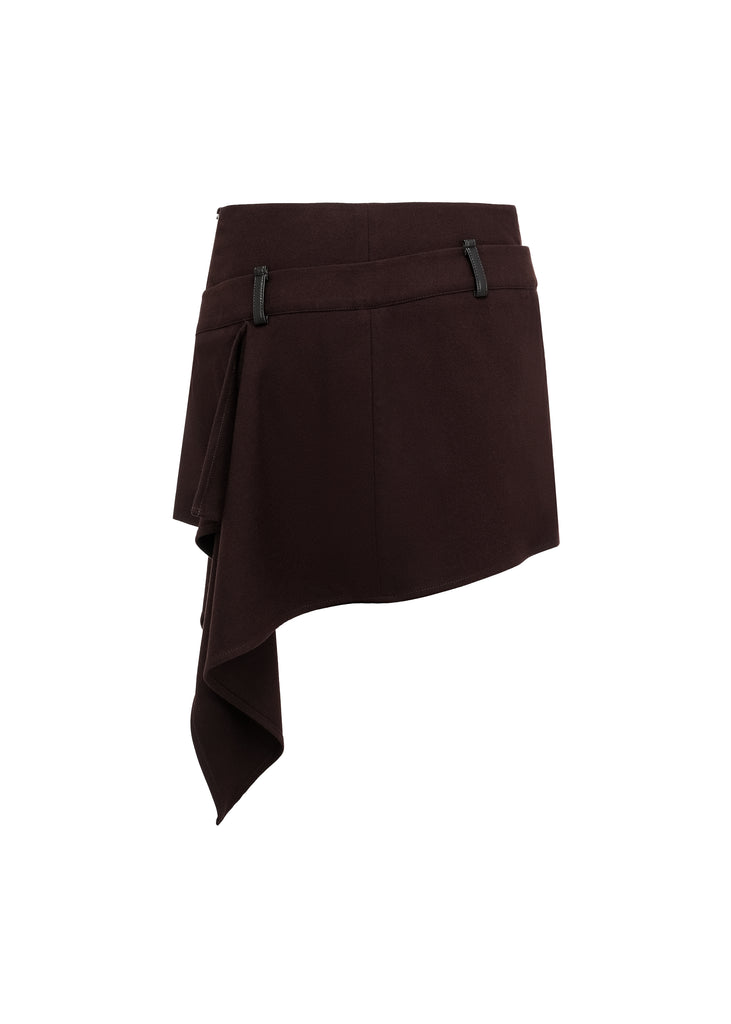 Double-M Mini Skirt in Dark Brown | MICHMIKA