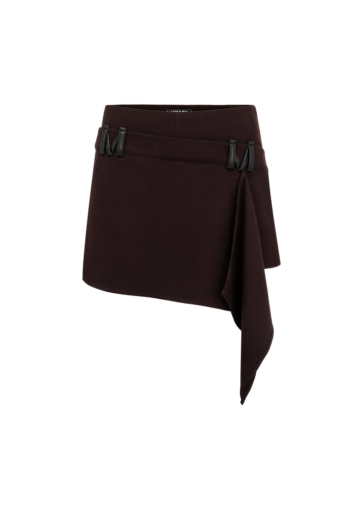 Double-M Mini Skirt in Dark Brown | MICHMIKA