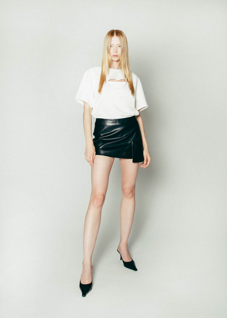 Asymmetric Mini Skirt in Black | MICHMIKA