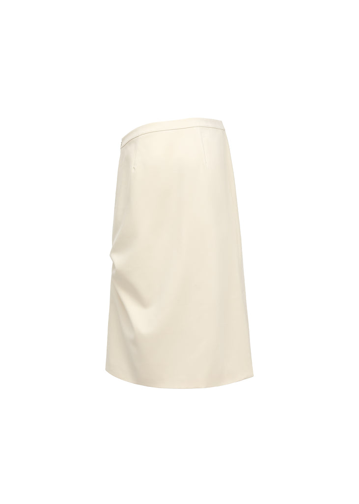 Slanted Midi Skirt in Sand | MICHMIKA