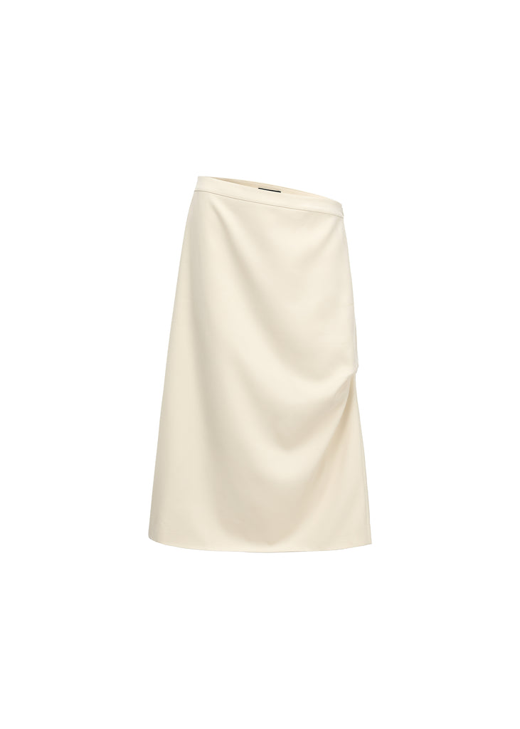 Slanted Midi Skirt in Sand | MICHMIKA