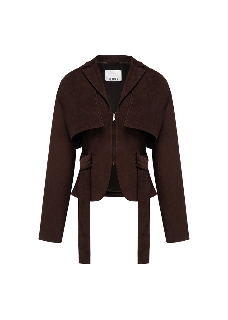 Waistcoat Jacket in Dark Brown | MICHMIKA