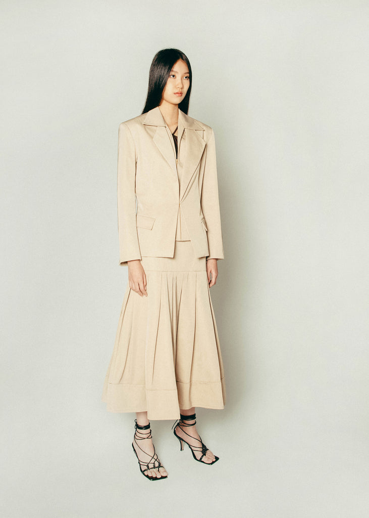 Gabardine Jacket in Beige | MICHMIKA