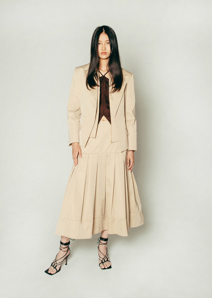 Gabardine Jacket in Beige | MICHMIKA