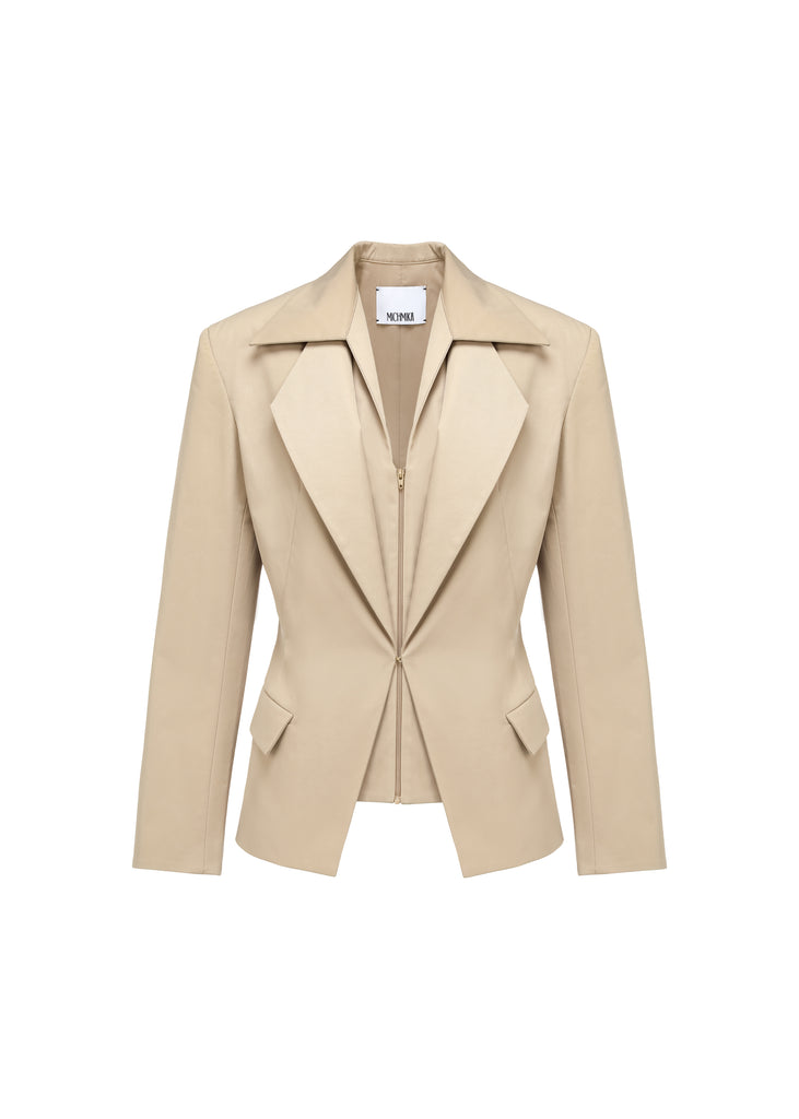 Gabardine Jacket in Beige | MICHMIKA