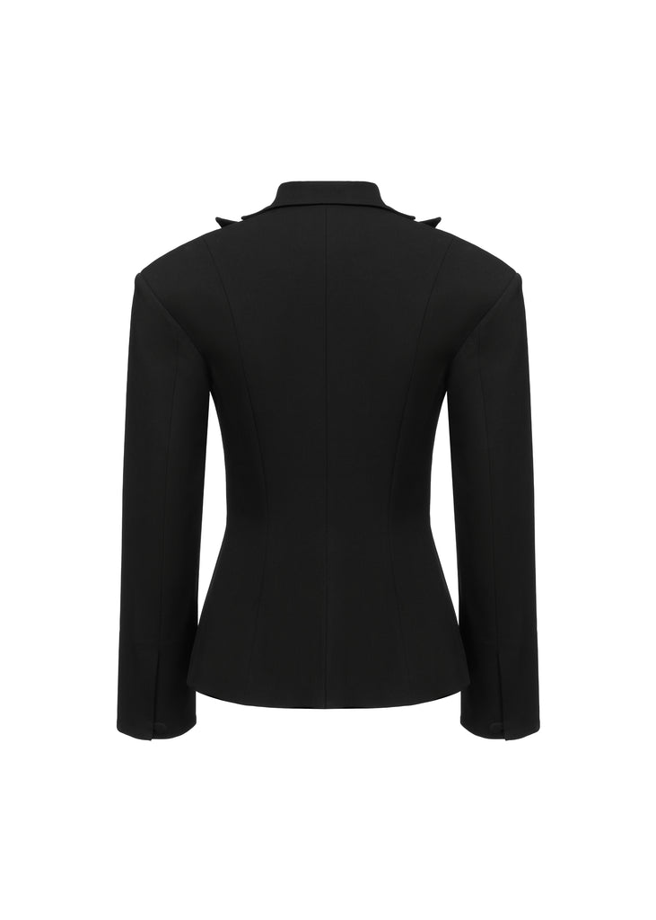 High-Peaked Blazer in Black | MICHMIKA