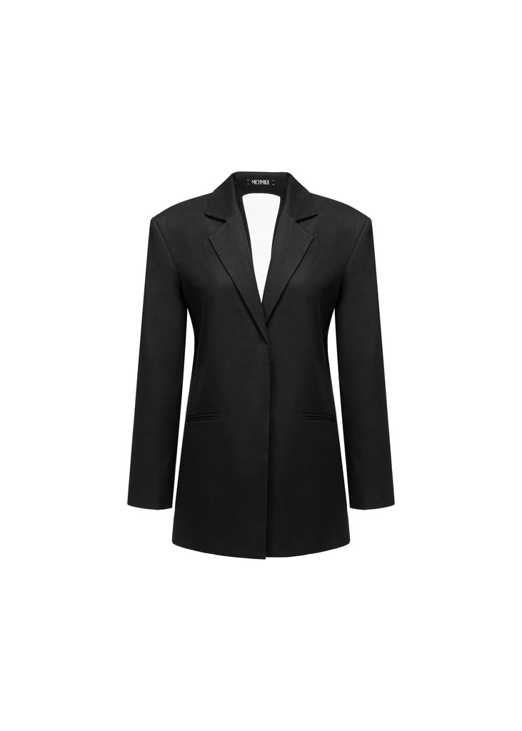 Mesh-Back Blazer in Black | MICHMIKA