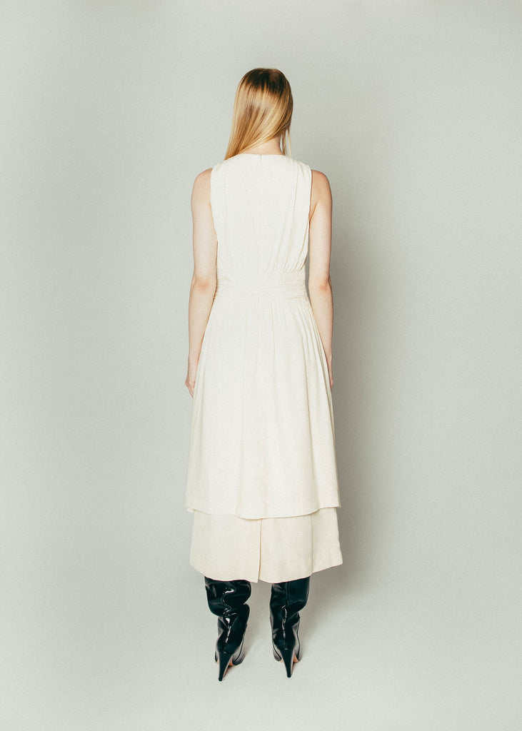 Drawstring Midi Dress in Sand | MICHMIKA