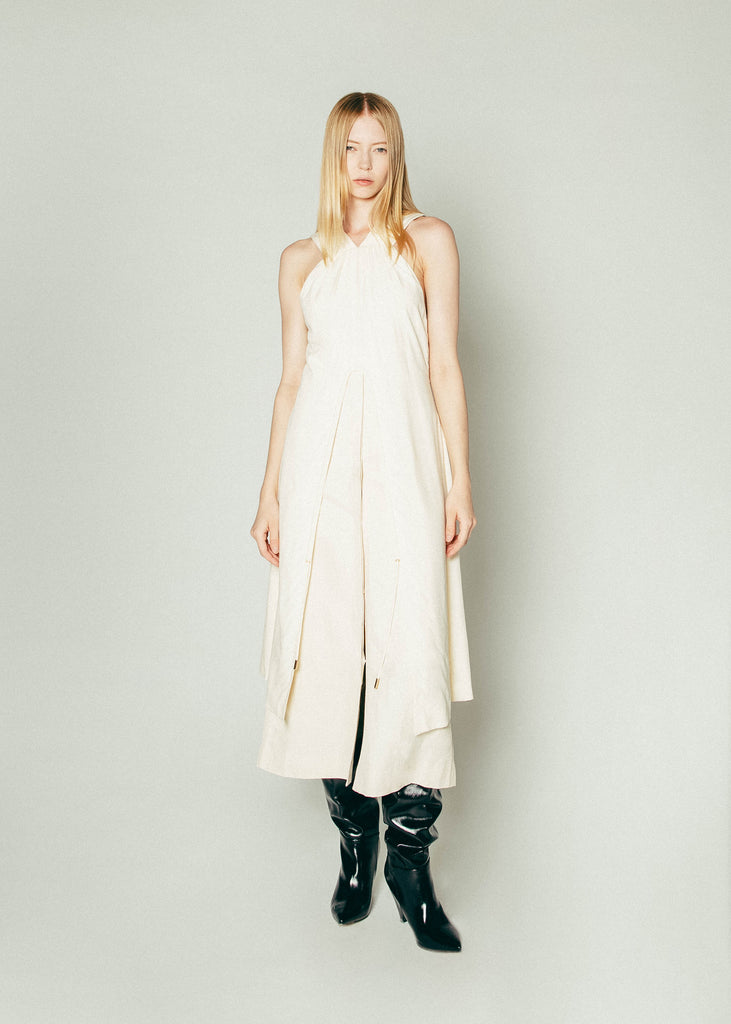 Drawstring Midi Dress in Sand | MICHMIKA