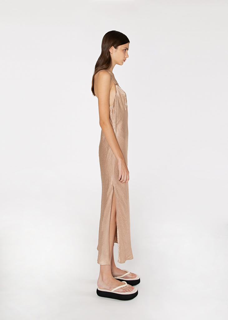 V-neck Slip Dress in Champagne 