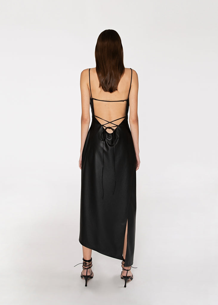 Open Back Dress in Black 